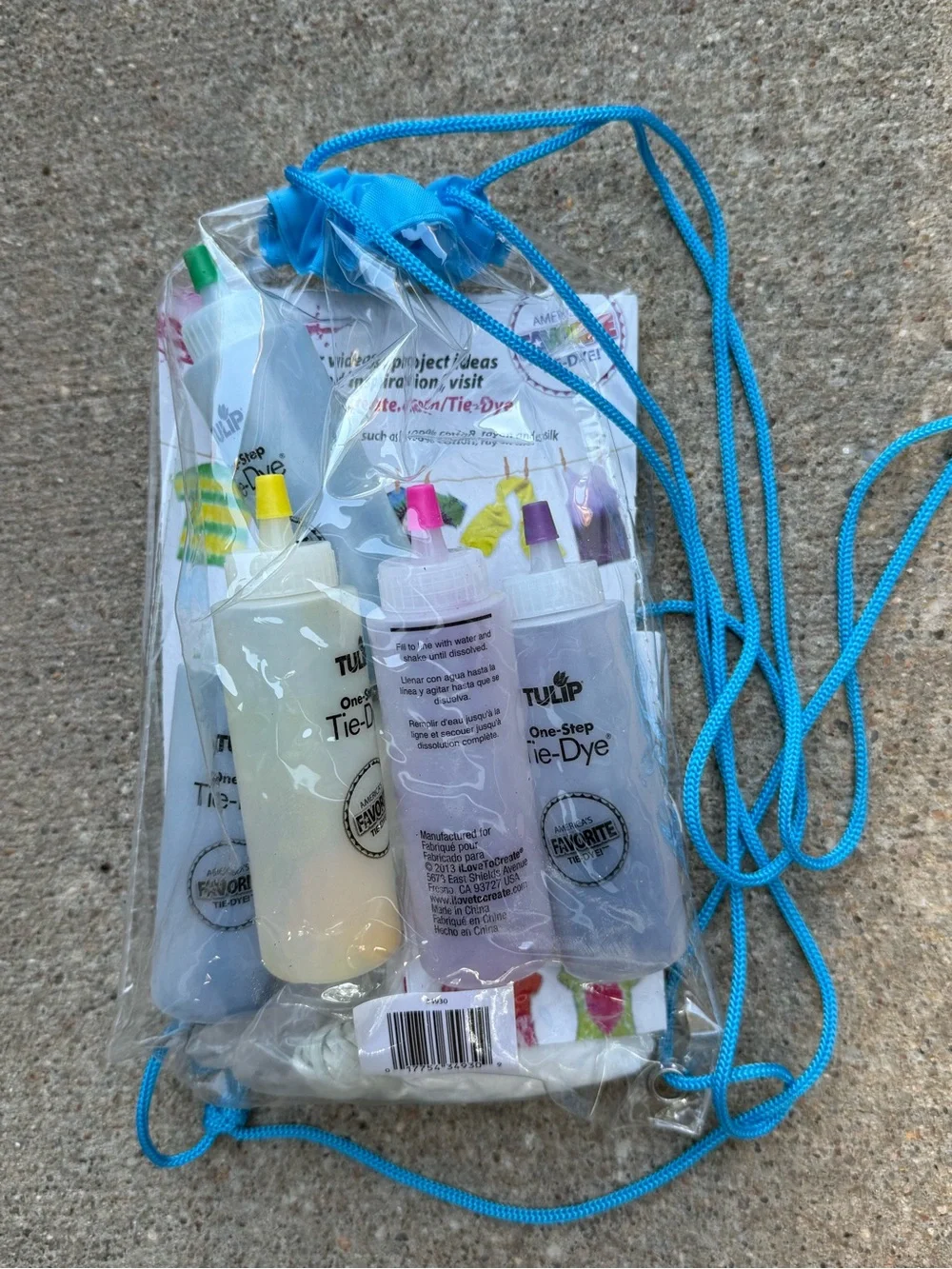 One-Step Mini Tie-Dye Kit with Blue Drawstring Backpack